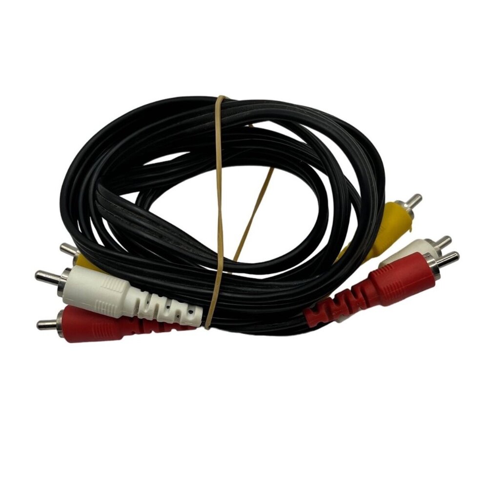60" RCA Audio/Video Cable 3 Color-Coded Connectors Black 7d